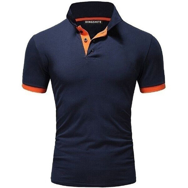 New Polo Shirts for Men Casual Solid Color Slim Fit Mens Polos Summer Lapel Male Tops Fashion Men Clothing