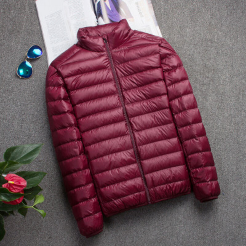 남성용 후드 짧은 초박형 경량 슬림 코트 다운 재킷, 청소년 패션, 가을 겨울 라이트 다운 재킷, 신상 브랜드