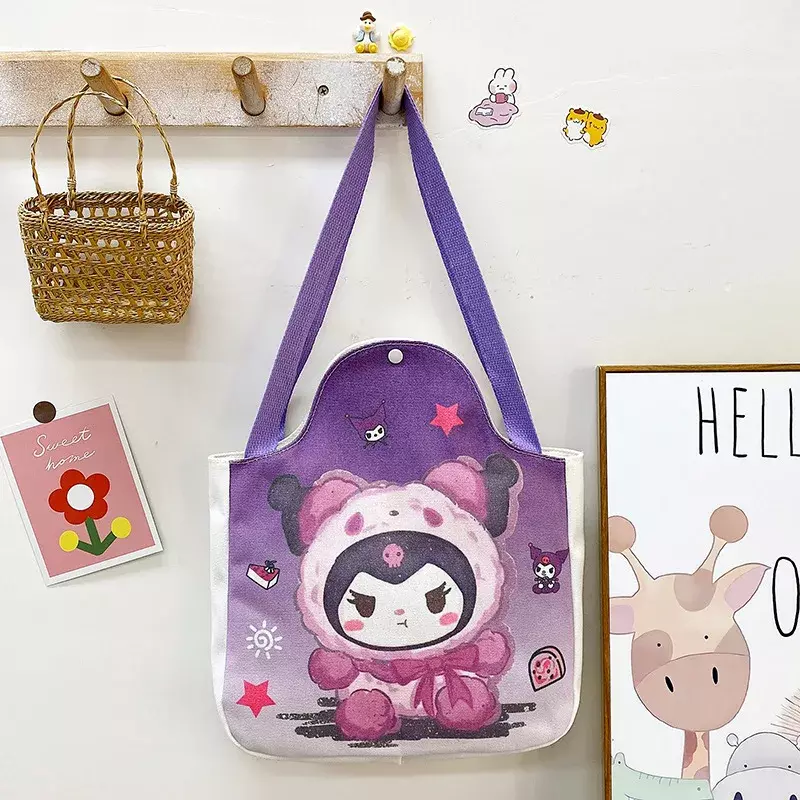 Sanrio-Bolso de un solo hombro de Hello Kitty para niños, bandolera ligera de dibujos animados, a la moda, portátil