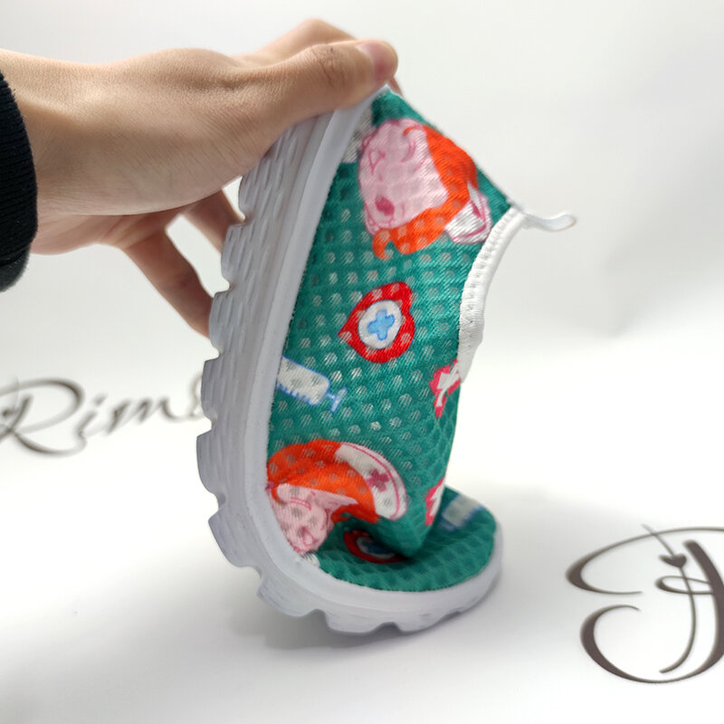 Sepatu Perawat Rimocy Sneakers Bersirkulasi Cetak Wanita Sepatu Olahraga Kasual Sol Lembut Wanita Tanpa Selip Lampu Slip-On