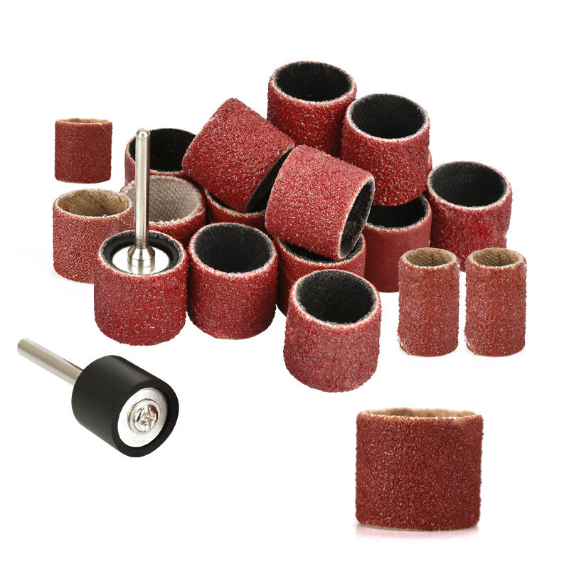 Kit de tambor de lijado, juego de bandas de lijado con mandriles de vástago de 338/120mm para herramientas rotativas Dremel, papel de lija, 80, 320, 2,35, 3.175