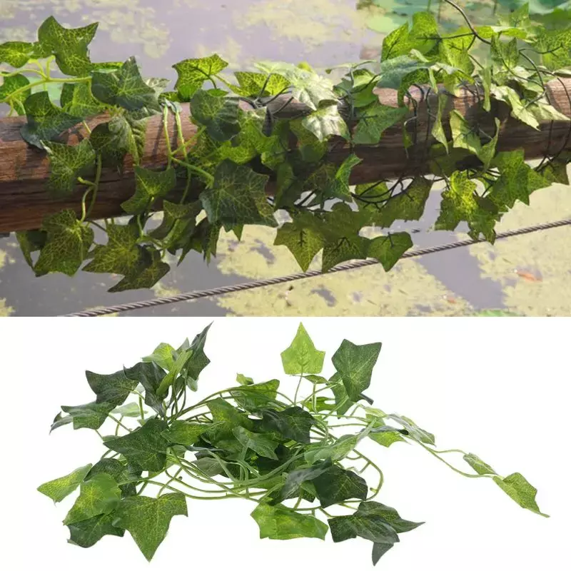 Artificial Vine Lizards Terrarium Decoration Climb Rest Plants Leaves