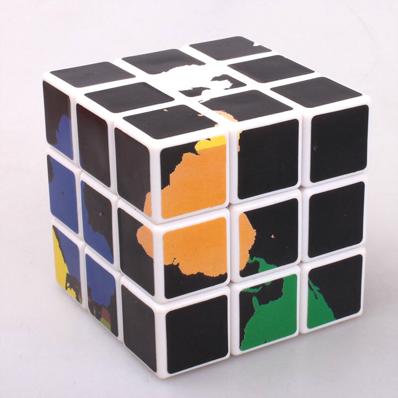 Cubo mágico para crianças, Black World Earth, branco, terceira ordem, brinquedo educativo mágico, 3x3