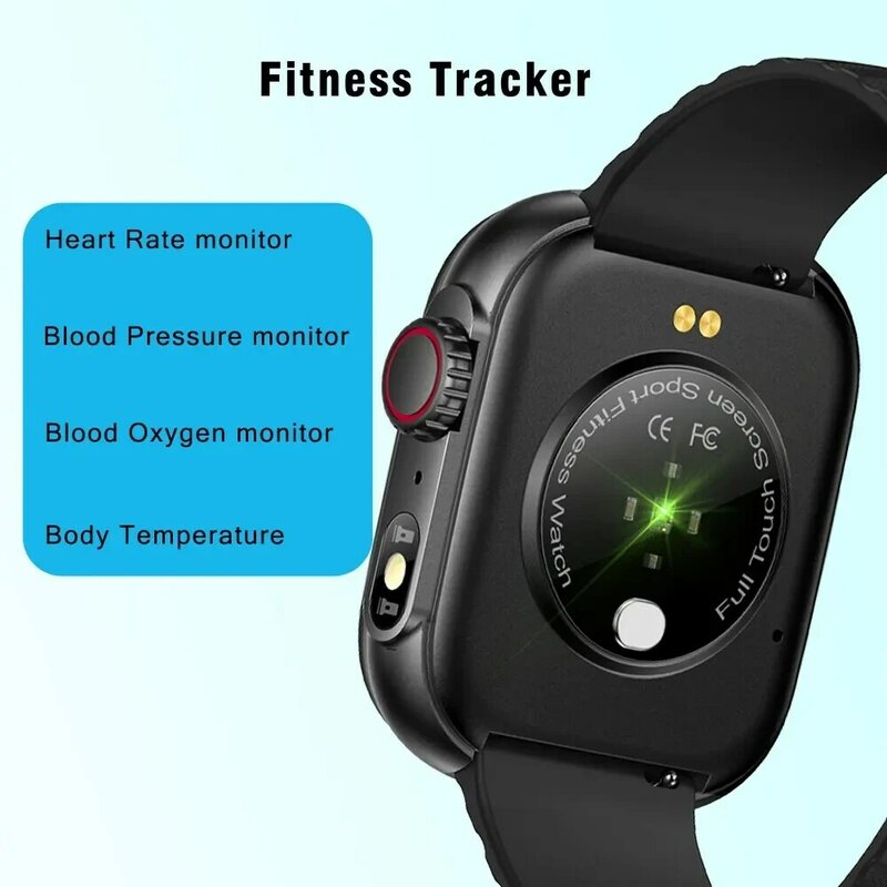 Smart Watch Men Women Sport Modes Fitness Tracker LED Flashlight   Body Temperature 2.01” Screen Smartwatch Men Women