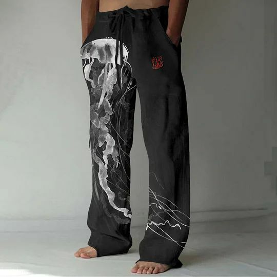 กางเกงสแล็คพิมพ์ลายดิจิทัลสำหรับผู้ชายชุดสัตว์วัยรุ่นวัยรุ่นใหม่2024ยุโรปและอเมริกา