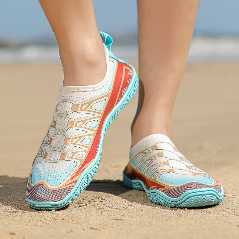 Летние эластичные быстросохнущие акватуфли, Пляжная женская обувь унисекс для плавания, водные туфли, уличная пляжная обувь