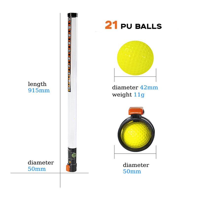 New Golf Ball Retriever Portable Golf Ball Hopper Tube For 21 Balls 1Pcs Transparent Collector Professional Golf Ball Picker