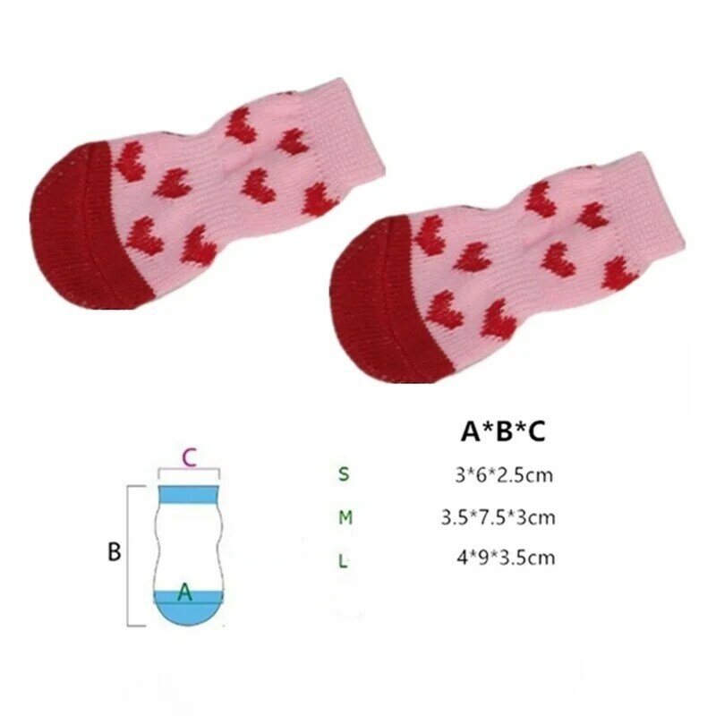 Calcetines antideslizantes para gatos y perros, calcetín cálido y grueso con suela suave, para proteger la pata, 2 pares