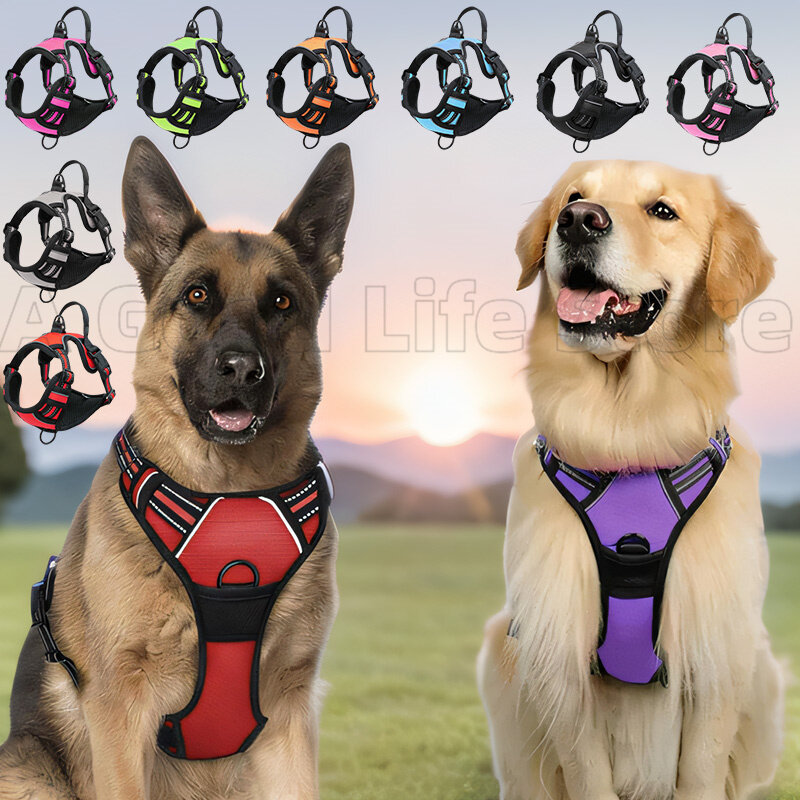 Reflective Dog Harness Breathable Dog Accessories Vest with Handle For Small Large Dogs Outdoor Walking Training Pet Supplies