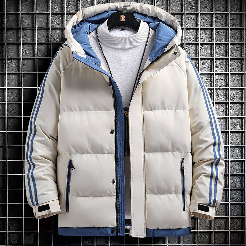 Jaqueta masculina com capuz, grosso, quente, moda casual padded, ideal para outono e inverno, novo modelo 2022