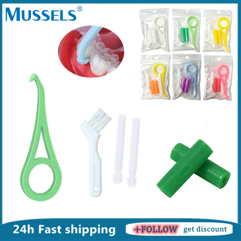 6 Kit Dental Brace Extractor Hook Orthodontic Aligner Chewies Teeth Invisible Tray Retainer Seater Removal Take Off Tool Dentist