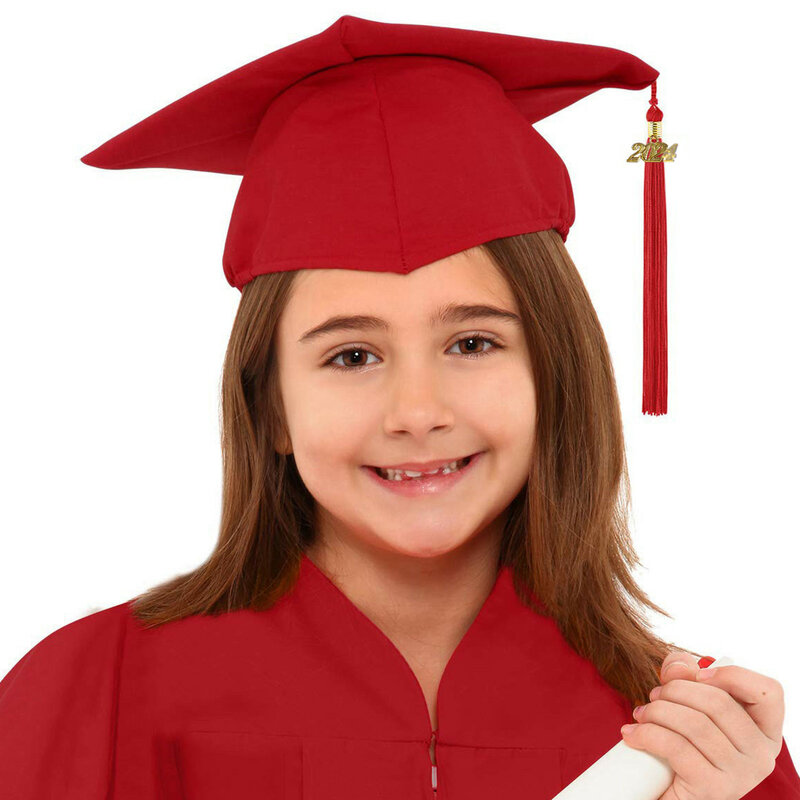 Czapki dla chłopców dziewczynki przedszkolne przedszkolaki rozmiar dziecięcy Unisex regulowane elastyczne opaska z 2024 frędzlami 2-12 lat ﻿