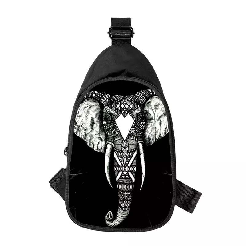 Ndian-Bolso de pecho cruzado para hombre y mujer, bolsa de hombro con estampado artístico de elefante y Animal en diagonal, paquete de cintura escolar para marido, nuevo