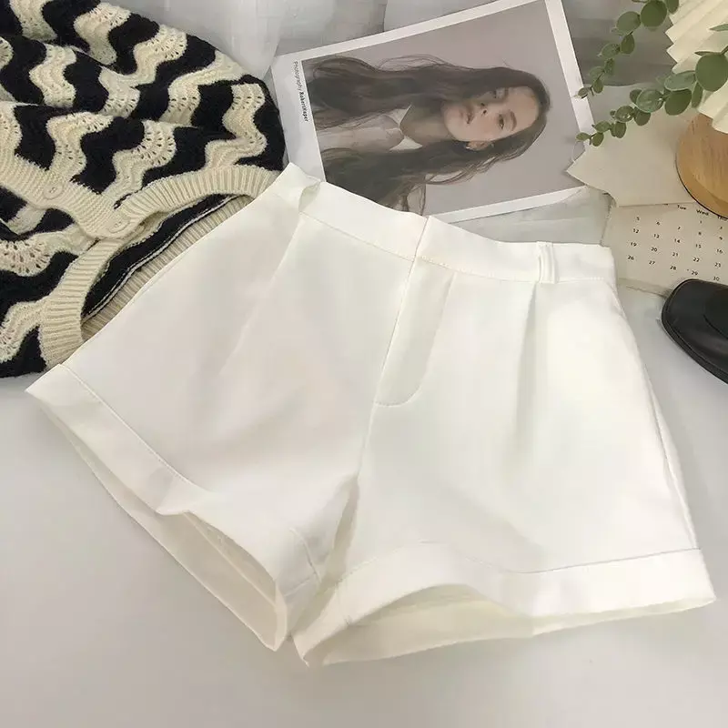 Korean Style Shorts for Women Summer Casual Vintage Pure All-match Office Ladies Ins Classical Tender Harajuku Simple Popular