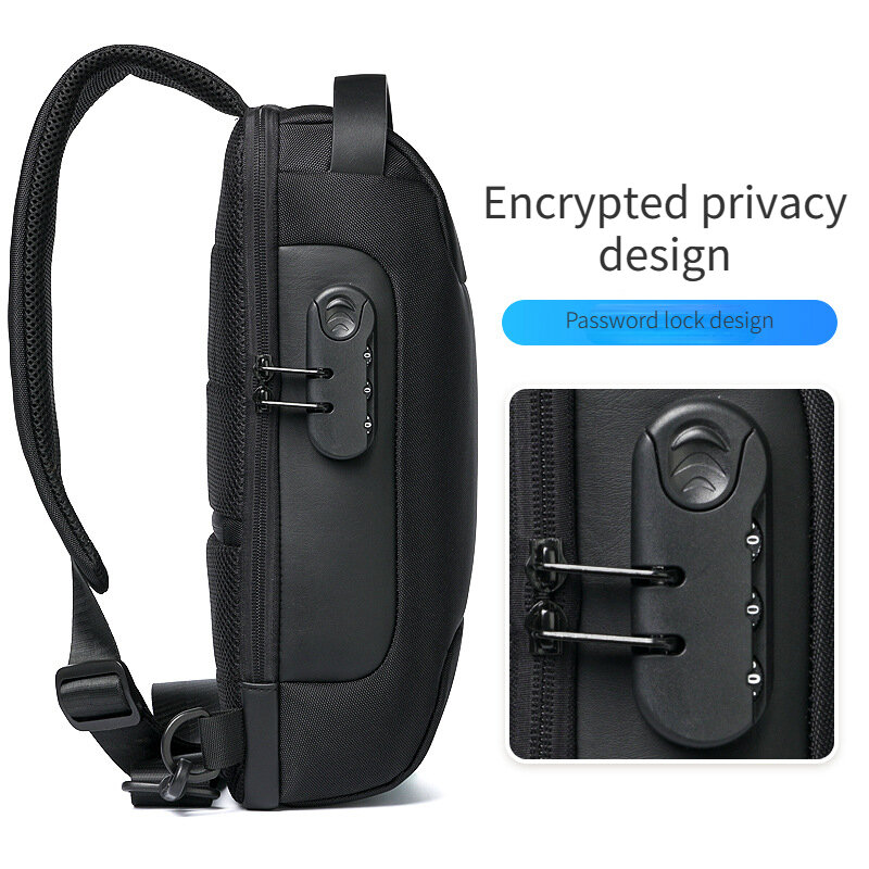 2023 جديد متعدد الوظائف حقيبة كروسبودي حقيبة الكتف واحدة مكافحة سرقة السفر مقاوم للماء USB شحن الصدر حقيبة الموضة على ظهره