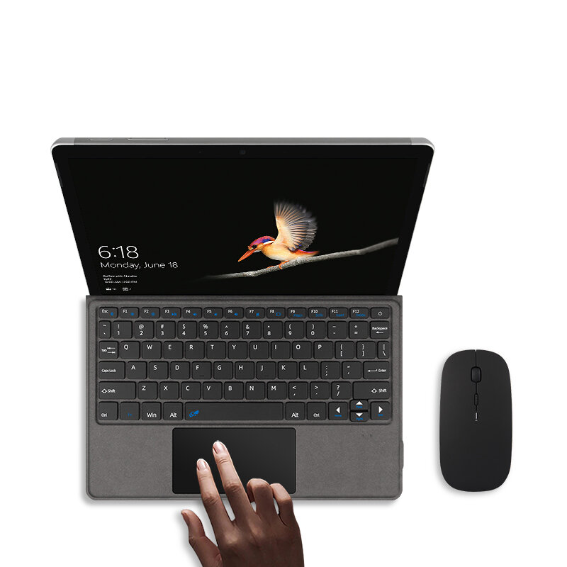 Teclado inalámbrico recargable con Bluetooth para Microsoft Surface Go 1, 2, 3, 10,1 pulgadas, tableta 10,5, sin retroiluminación, con panel táctil