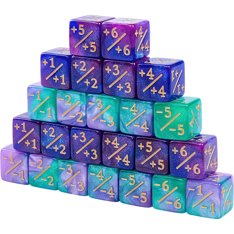 Dados D6 de 10 piezas para niños, 6 contadores laterales + 1/-1 cubo Digital cuadrado de 16mm, tablero de mesa divertido para juegos, enseñanza de matemáticas, juguetes aritméticos