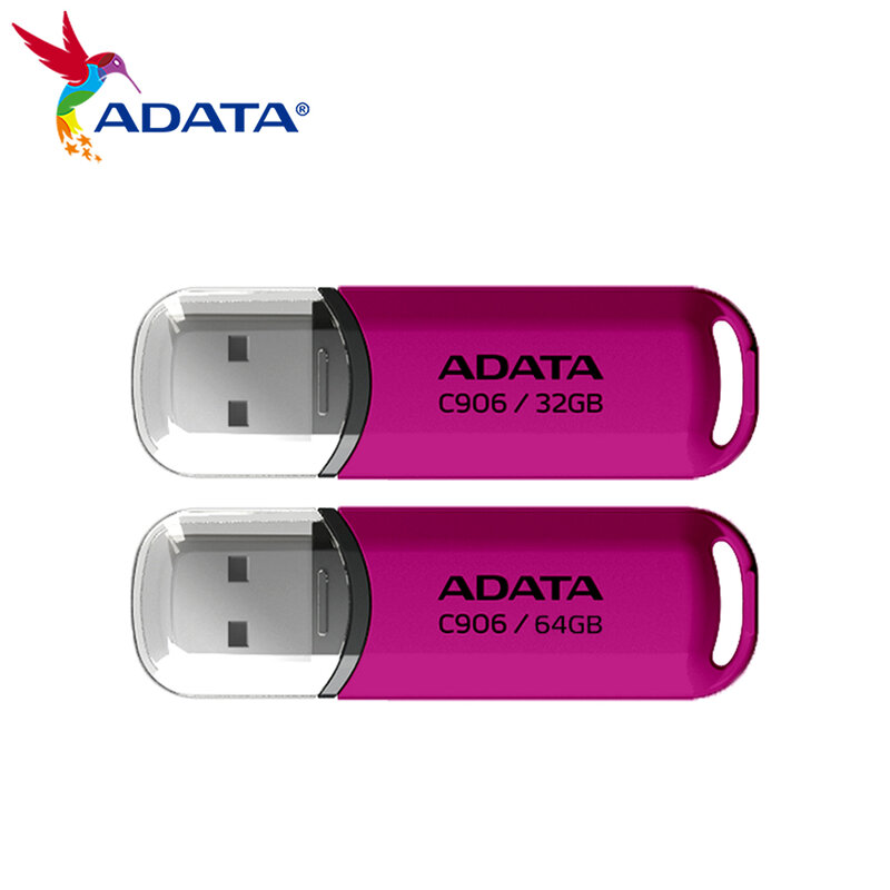 USB-флеш-накопитель ADATA C906, 100% оригинальный, 64 ГБ, 32 ГБ, 16 ГБ, 8 ГБ, USB 2,0