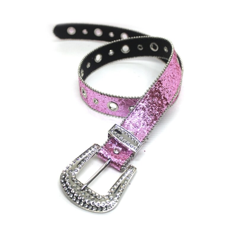 Adult Shinning Waist Belt Luxurious Pin Buckle Waist Belt Adjustable Length Y2K Waist Belt for Drop Shipping