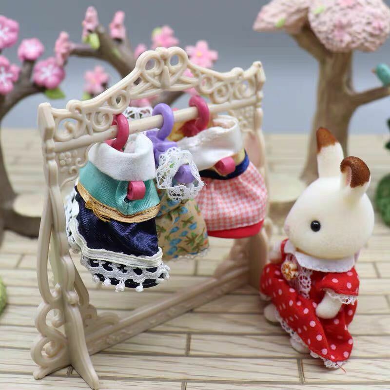 1/12 Forest Family Cute Plush Bunny Clothes For Dolls 9cm Mini Reindeer House Accessories Fashion Dress Up Dollhouse Girl Gifts