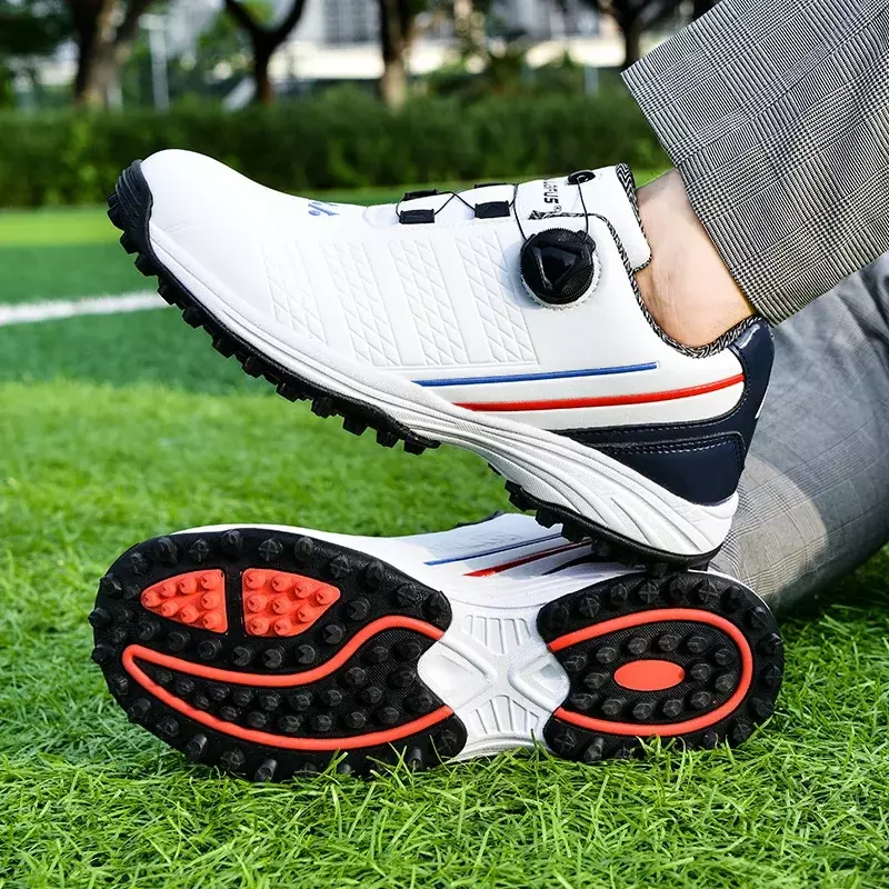รองเท้ากอล์ฟสำหรับผู้ชายขนาด39-45รองเท้าผ้าใบนักกีฬากันลื่นใหม่สำหรับรองเท้าผ้าใบกอล์ฟกลางแจ้ง