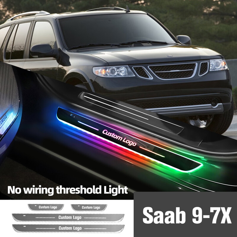 For Saab 9-7X 2004-2012 2008 2009 2010 2011 Car Door Sill Light Customized Logo LED Welcome Threshold Pedal Lamp Accessories