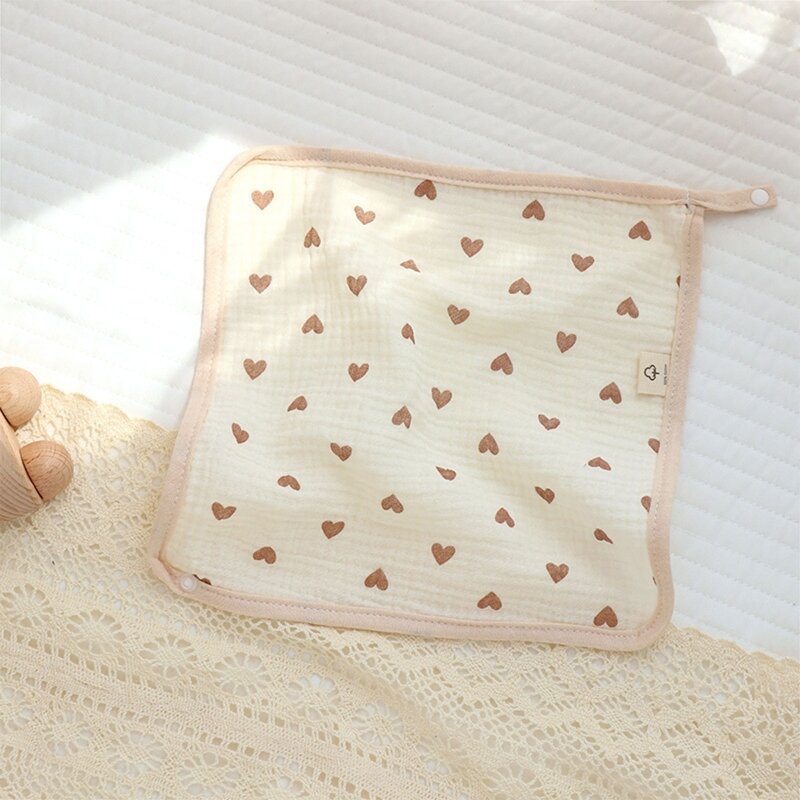 Babero algodón para bebé, toalla triangular con patrón dibujos animados, botón a presión, toalla Saliva para D
