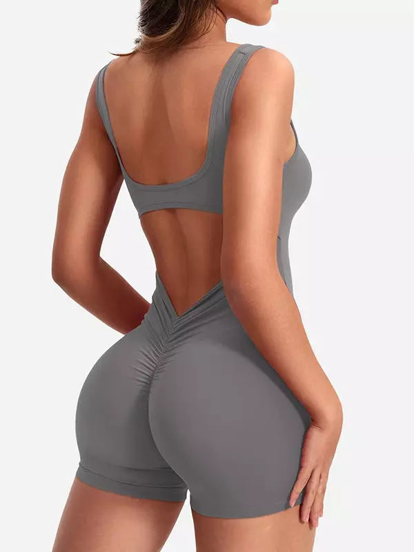 Yeae 2024 Sommer neue Schulter gurte sexy schlanke Hüfte heben einteilige Shorts hoch taillierte Sport Yoga tragen schlanken Fitness-Overall