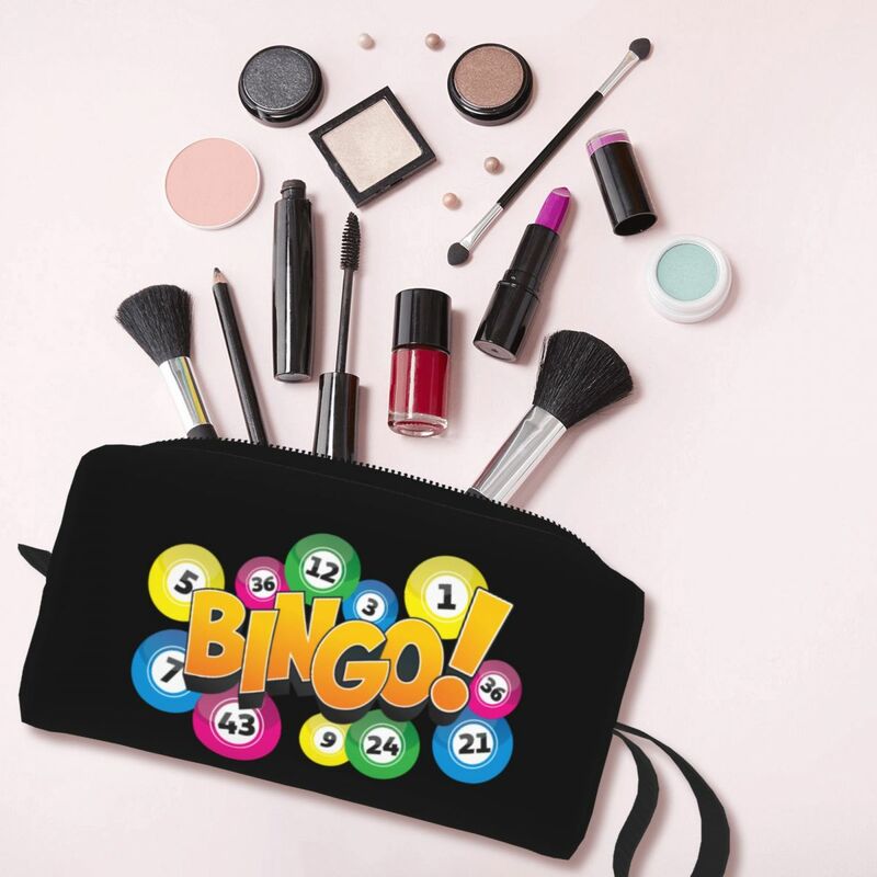 Hot Game Bingo Cosmetic Bag Women Fashion Large Capacity Makeup Case Beauty Storage borse da toilette