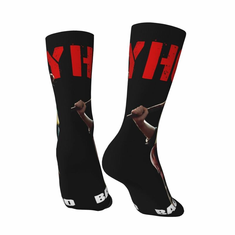 Funny Crazy compression Fan Sock for Men Hip Hop Harajuku B-Back 4 Blood Happy Quality Pattern Printed Boys Crew Sock Casual