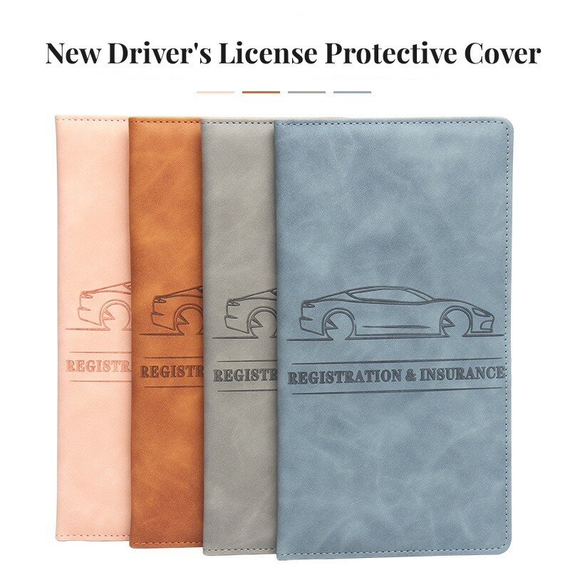 Couverture de planificateur de conduite en cuir pour hommes, sac de rangement pour documents automobiles, porte-carte de crédit, support d'assurance d'immatriculation de voiture