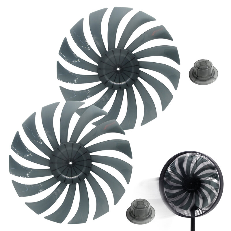 Accesorios de repuesto para ventilador eléctrico, piezas de plástico PP de alta calidad, color negro transparente, 14 pulgadas, 15 aspas