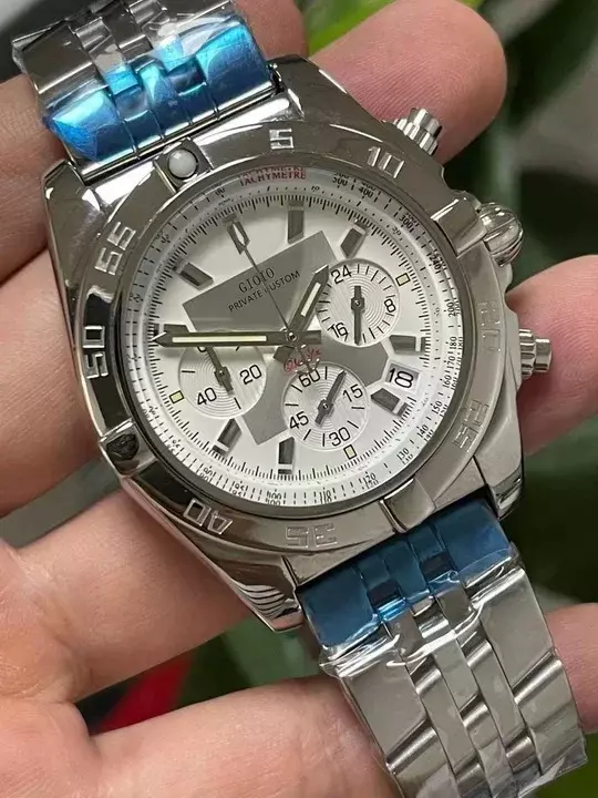 Luxus neue Quarzuhr für Männer Chronograph Uhren Edelstahl armband Silber Roségold schwarz blau weiß Zifferblatt 43mm