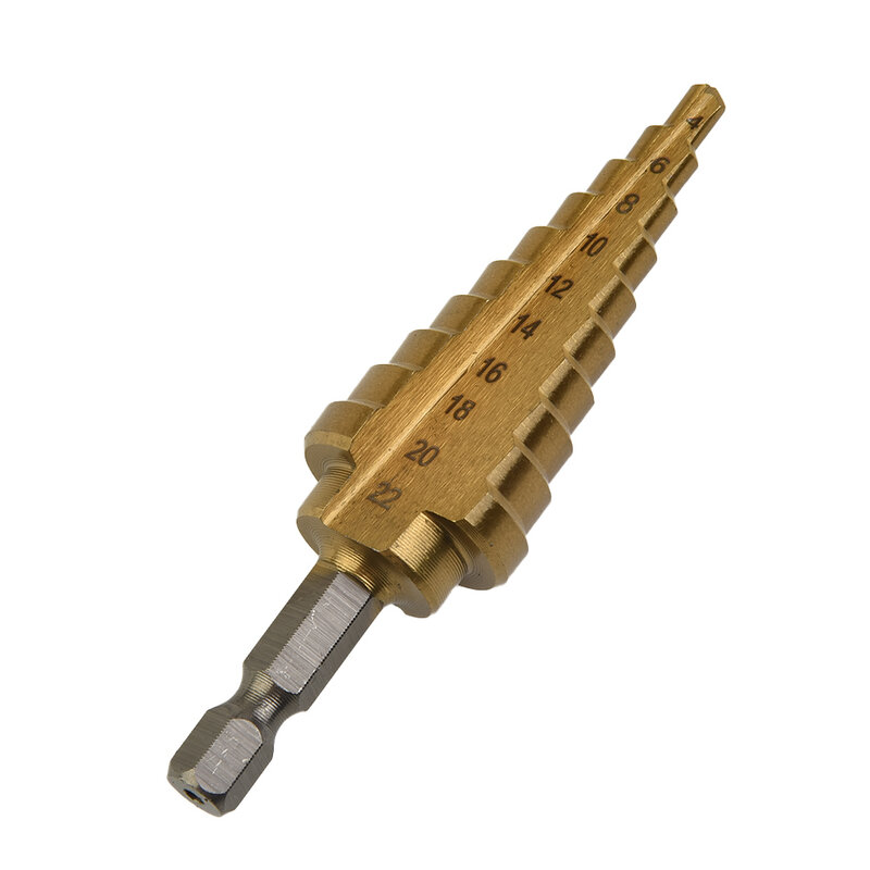 Achieve Perfectly Enlarged Holes in Metal and Wood with the Hex Titanium Coated Step Cone Drill Bit 4 22mm Range