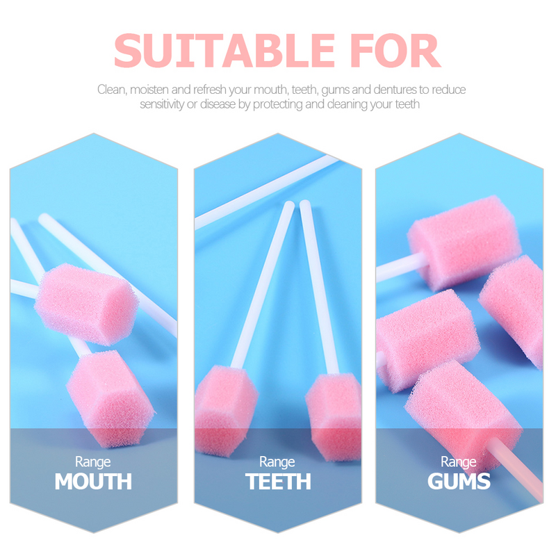 80 Stück Reinigung Zahnstocher Mund tupfer Stick Mund Baumwolle Zahnstocher Einweg-Pflege waschmittel
