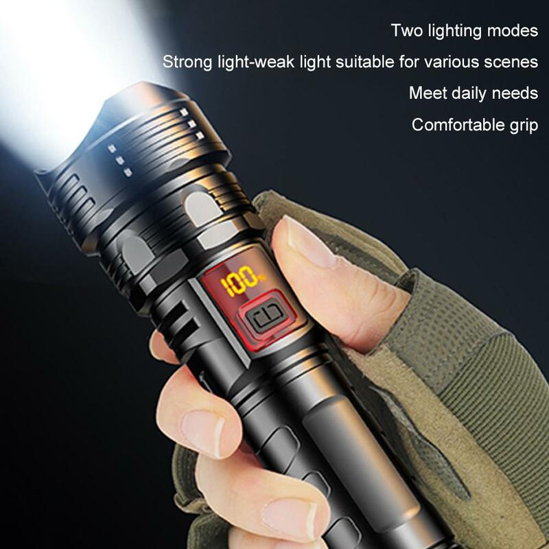 LED starkes Licht Digital anzeige Taschenlampe wiederauf ladbare wasserdichte einstellbare Fokus Taschenlampe für Camping im Freien und eme t7j1