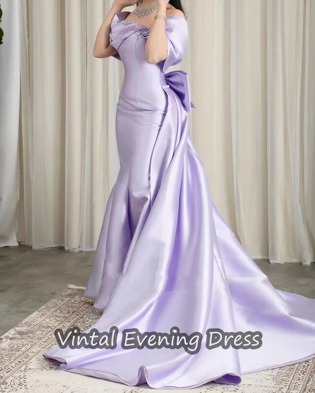 Vindal Rüschen Meerjungfrau bodenlangen Spitze Abendkleid elegante schulter freie eingebaute BH Spitze rücken freien Ausschnitt für Frau