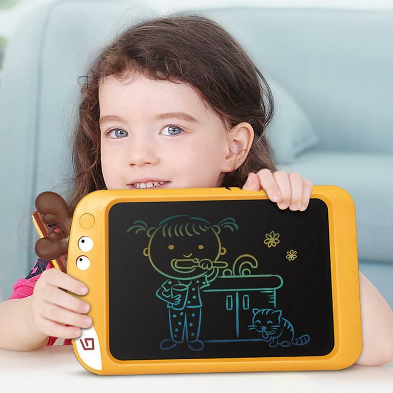 แท็บเล็ตวาดรูปสำหรับเด็กจอแอลซีดีสีสันสดใสพร้อมฟังก์ชั่นล็อค10in ของเล่นก่อนวัยเรียนเด็กหัดเดินกระดานวาดภาพของเล่น