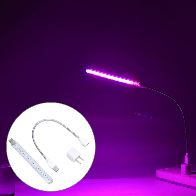 USB флуоресцентная лампа полного спектра 10 Вт DC 5 В для освещения растений