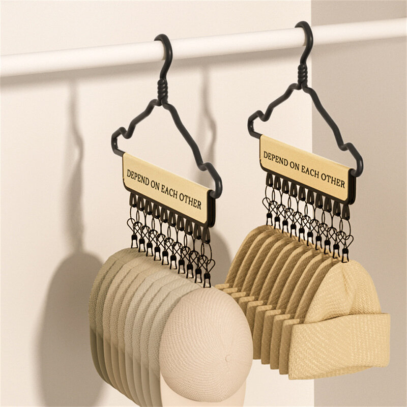 Hat Storage Rack com Multi Clip Hanger, Hat Manager, colecionáveis, tecido não-tecido, ferro, fácil de transportar