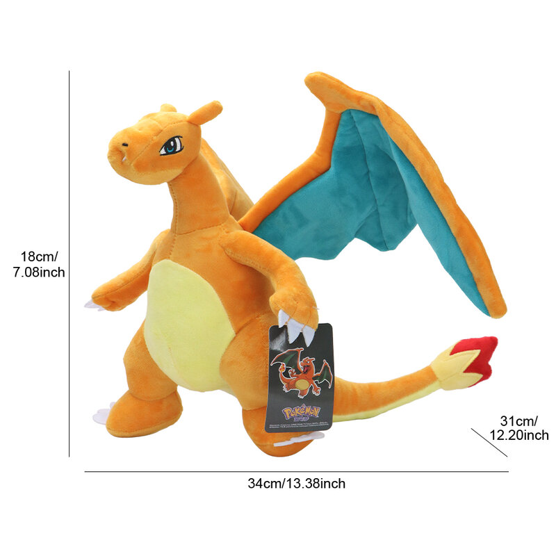 Pokemon Charizard Kawaii wypchane zabawki kreskówka słodkie Firedragon pluszowe lalki prezent urodzinowy dla dzieci przyjaciół chłopców