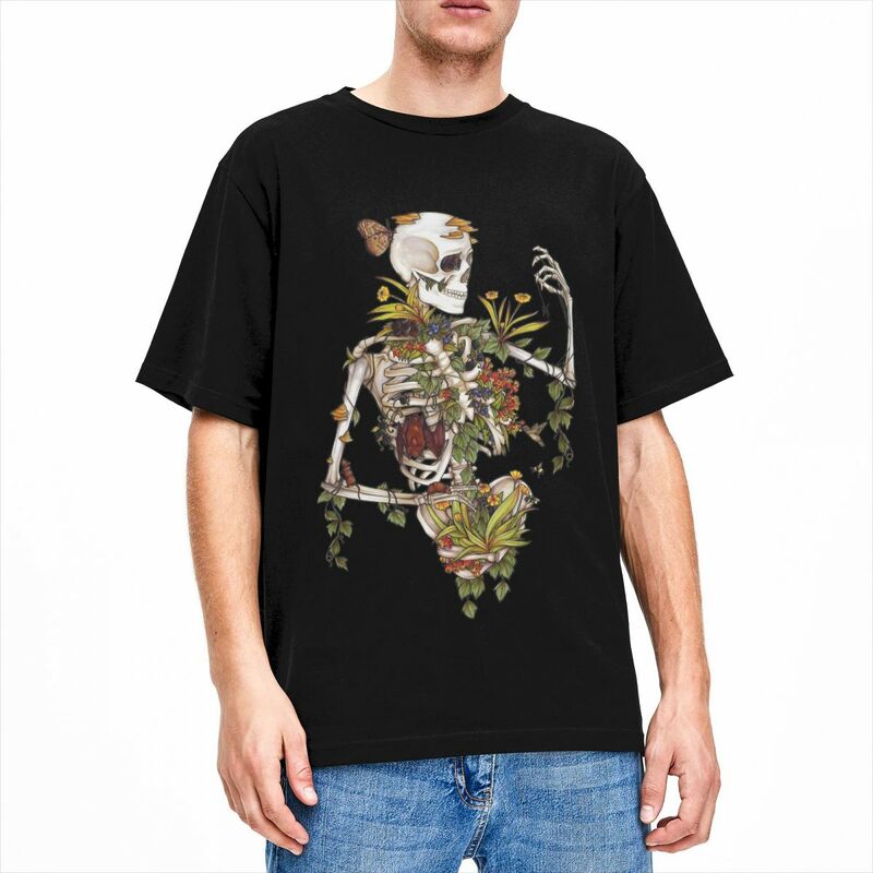Bones And Botany Merchandise Shirt for Men Women Plants Skeleton Skull Art Funny 100% Cotton New Arrival Tee Shirts