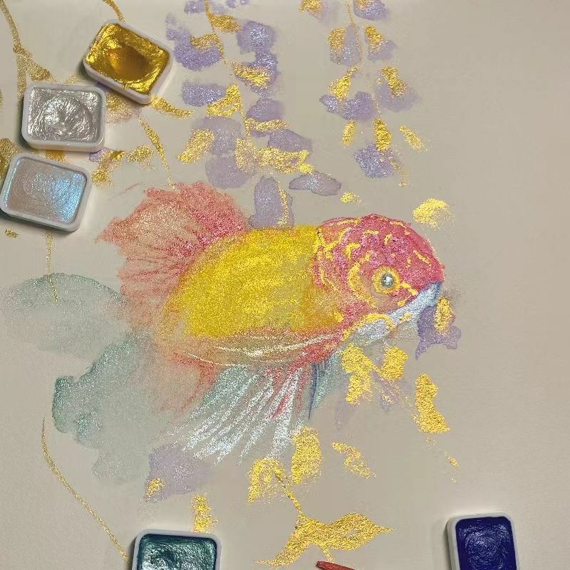 Акварельная краска пигмент сплошной 20 цветов перламутровый металлический блеск Золотая живопись для ногтей искусство для художника