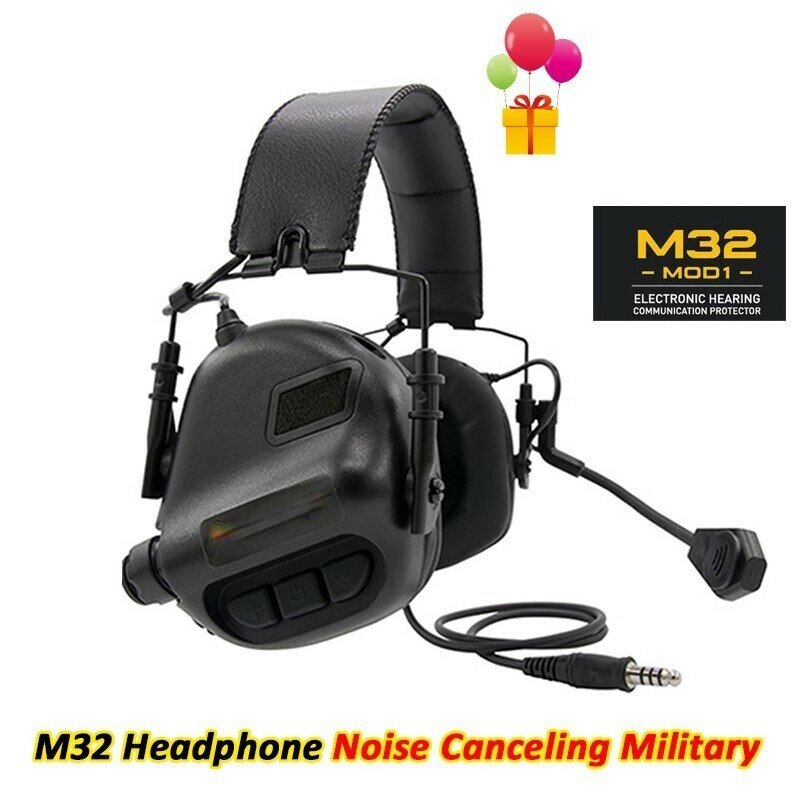 سماعات للأذنين التكتيكية التي تمنع الضوضاء M32 ، سماعات بيك أب إلكترونية ، سماعات اتصالات لتدريب القوات الخاصة