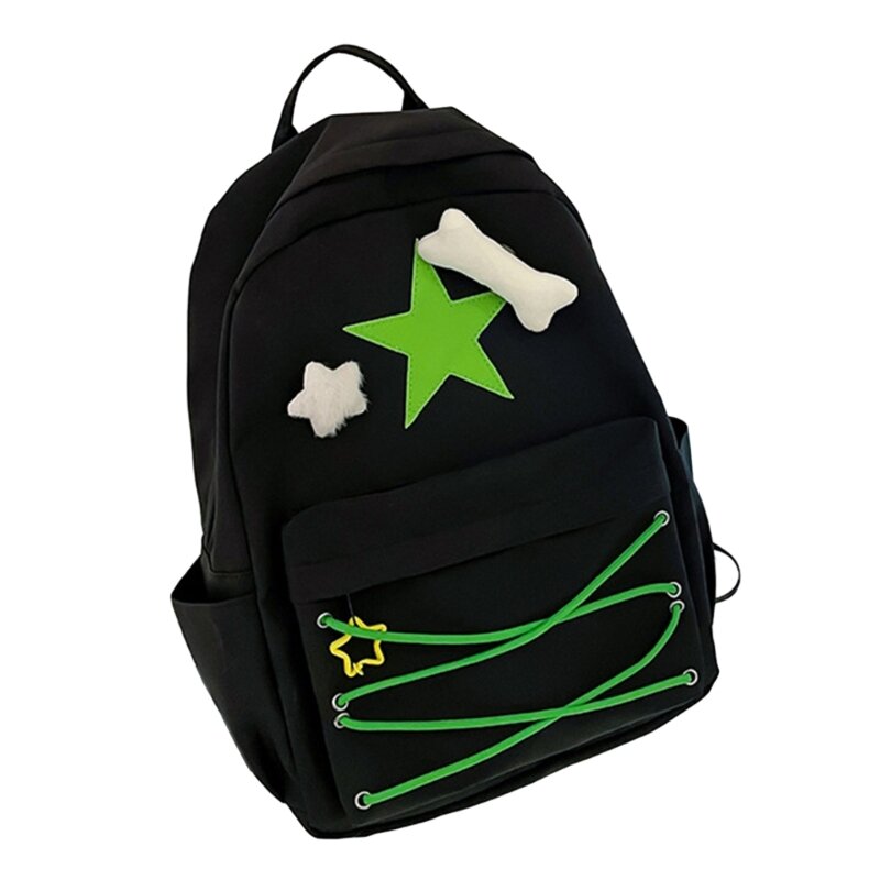 Double Strap Shoulder Bag for Student Backpack Lightweight School Bag Rucksack
