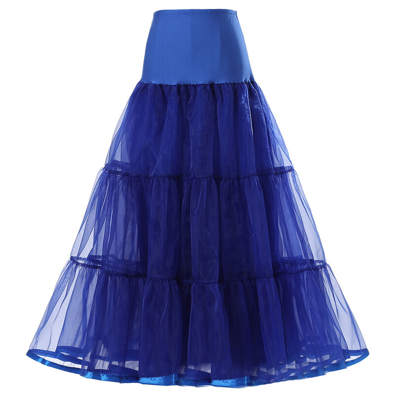 여성용 발목 길이 페티코트, 웨딩 페티코트 슬립 크리놀린 언더스커트, 무도회 이브닝 웨딩 드레스, 99cm 프리, 50s
