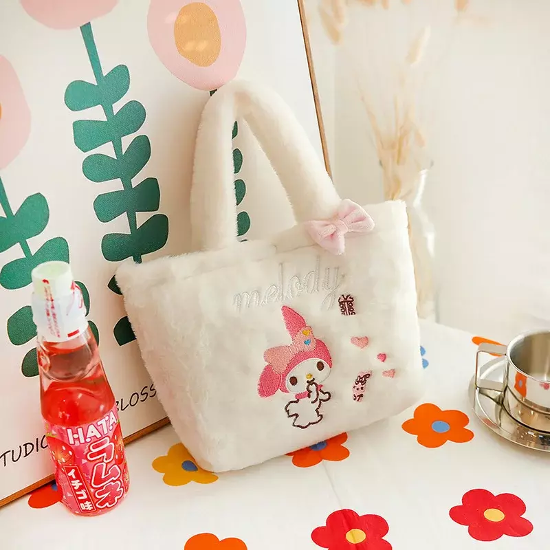 Sanrio Plüsch tasche Cinna moroll Handtasche meine Melodie Hallo Kitty Lagerung Schulter Make-up Tasche Anime gefüllt Plüsch Rucksack Geschenk Mädchen