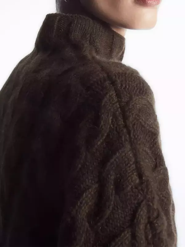 女性のカジュアルなルーズニットセーター,ハンモックカラー,冬