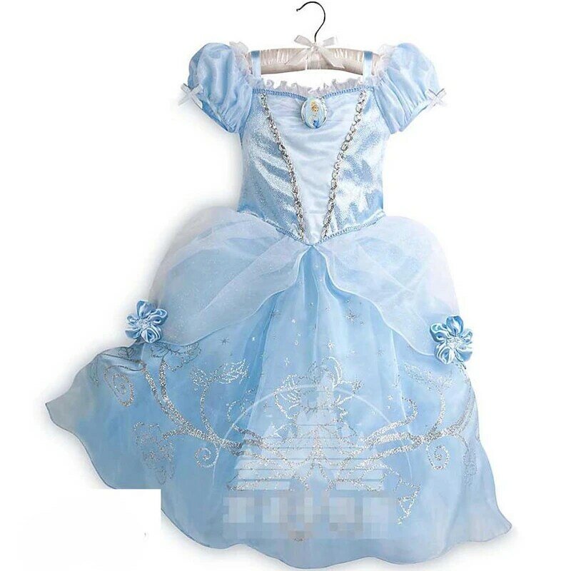 Sukienka księżniczki dla dzieci Arlo Cinderella Asha cukierek Cosplay suknia długa ozdoba do włosów do góry dziewczyny kostium syreny dziecko Belle Girl Costumte