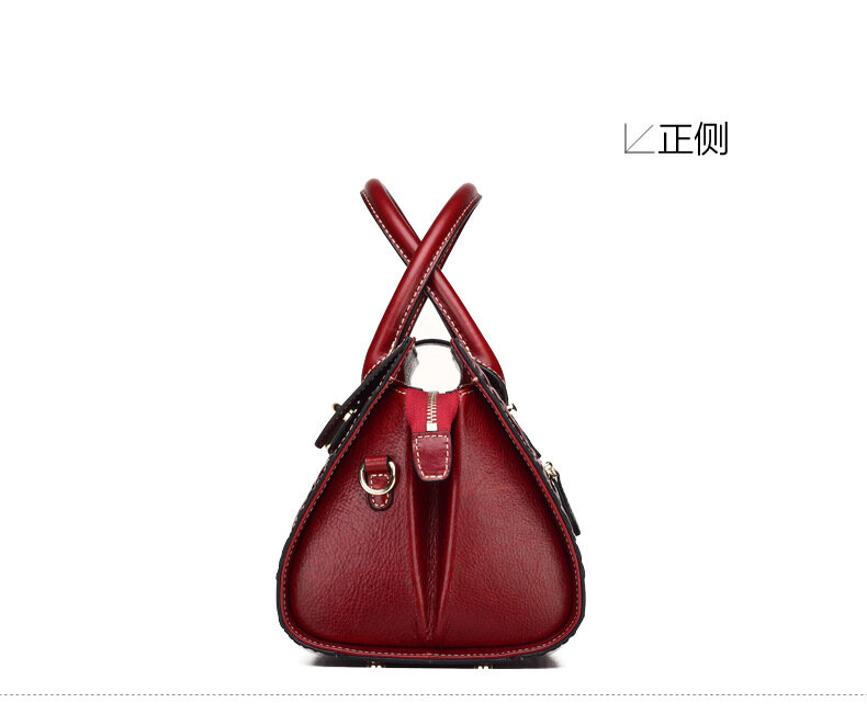 2024 New Large Women's Genuine Leather Bag Cowhide Handbag Shoulder Crossbody Tote Fashionable Spacious Elegant Lady's Purse